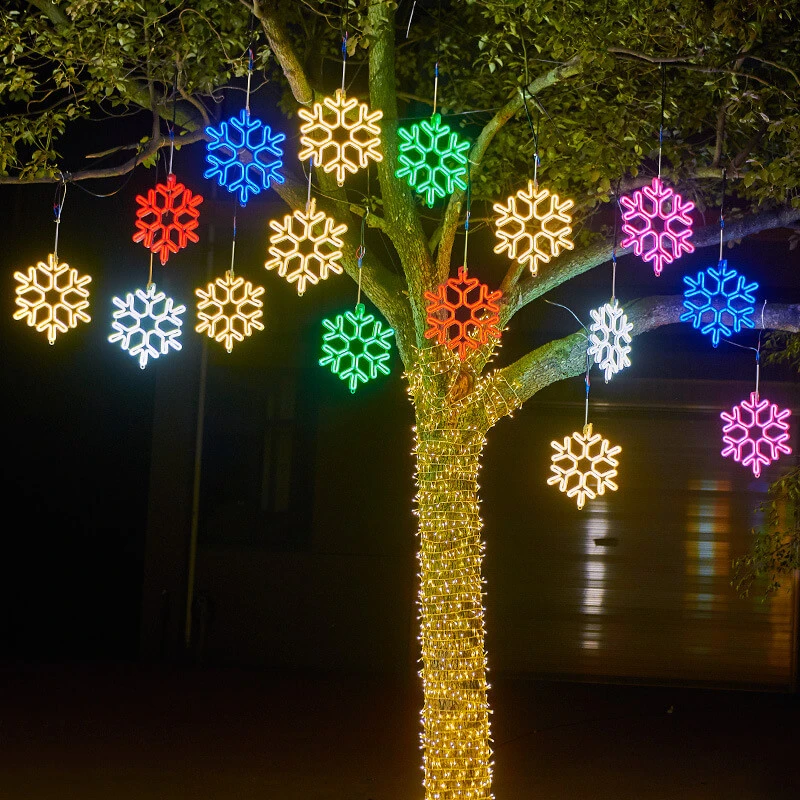 Christmas LED Snowflake Waterproof Decoration Hanging Light