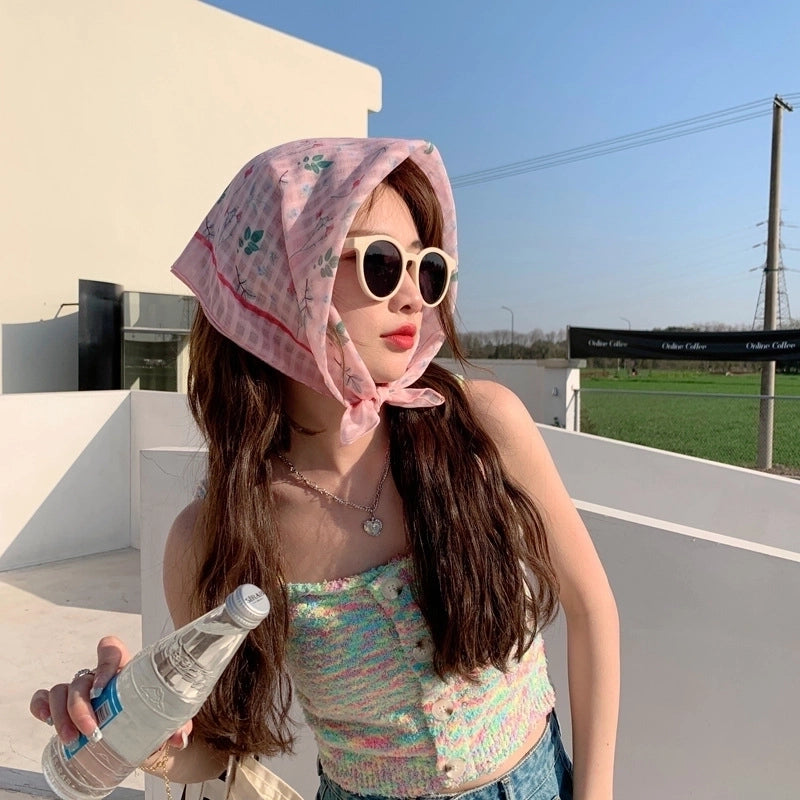Women's Sweet Pastoral Flower Polyester Printing Bandanas
