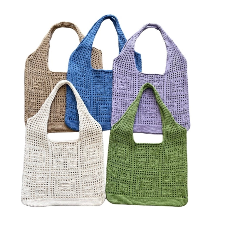 Women's Vintage Style Solid Color Polyester Shopping Bags