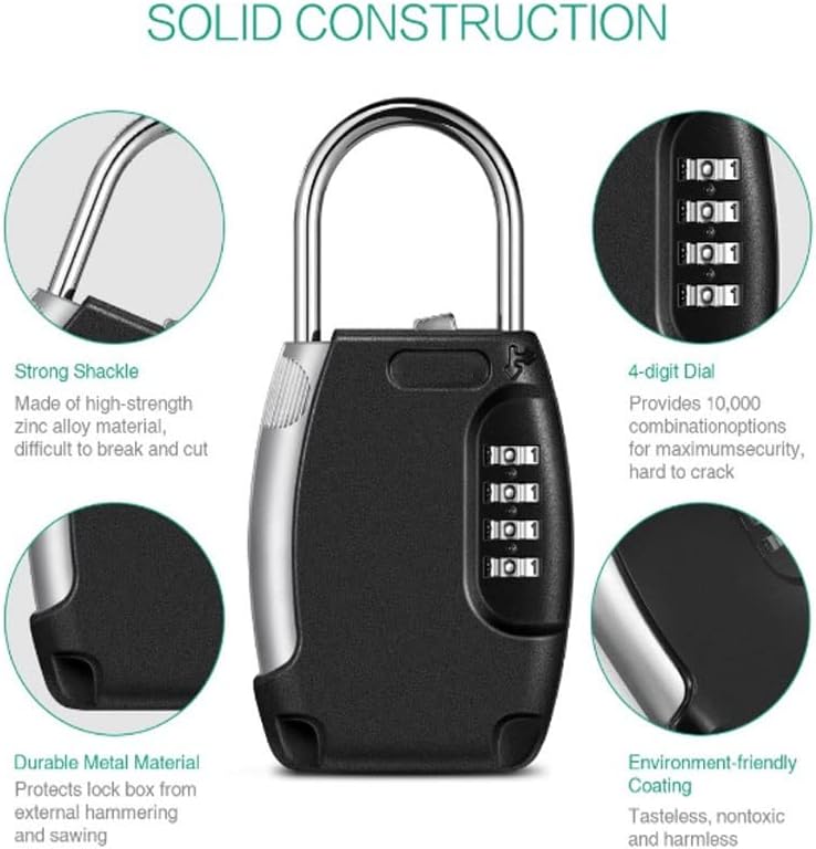 Metal Hidden Key Safe Box 4 Digital Password Combination Lock Hook Mini Secret Box For Home Villa Caravan