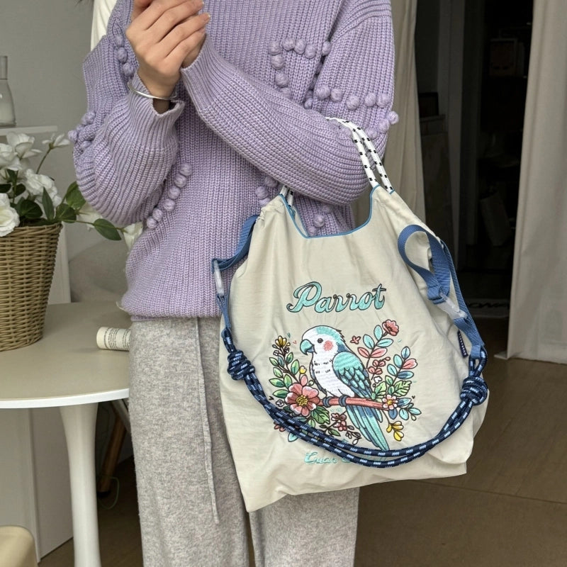 Women's Medium Nylon Animal Letter Vintage Style Classic Style Square Open Underarm Bag