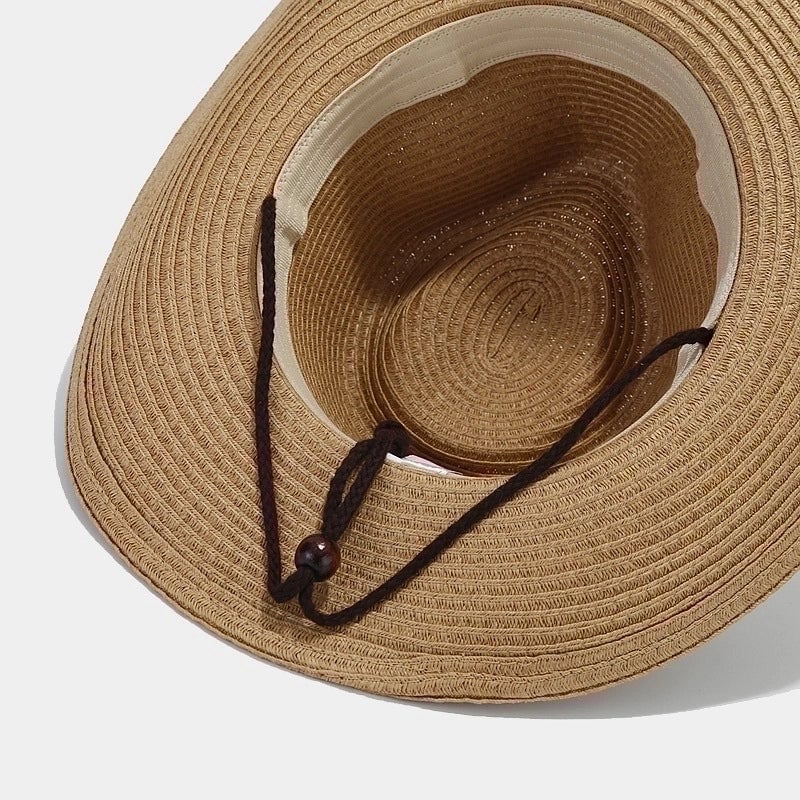 Women's Retro Ethnic Style Solid Color Crimping Straw Hat