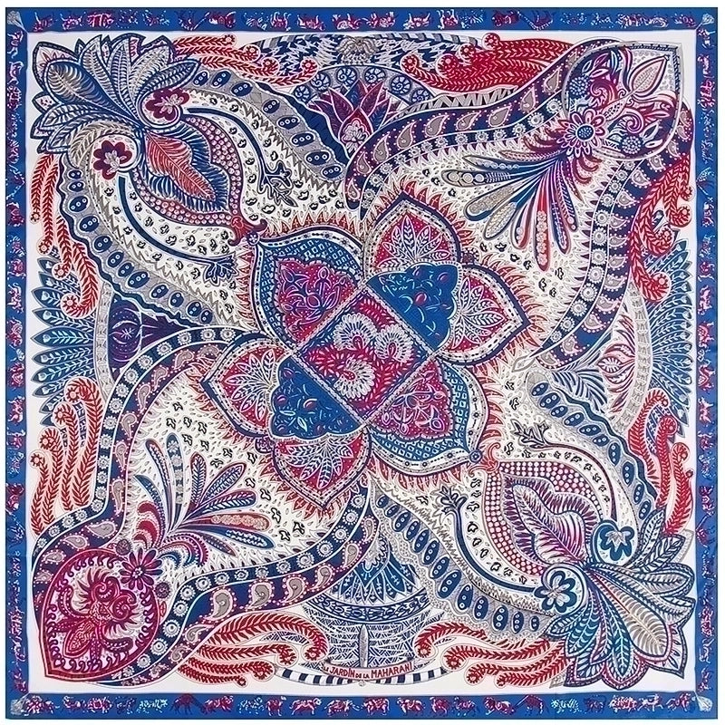 Women's Elegant Retro Floral Satin Silk Scarf