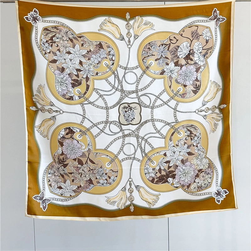 Women's Elegant Retro Printing Silk Silk Scarf