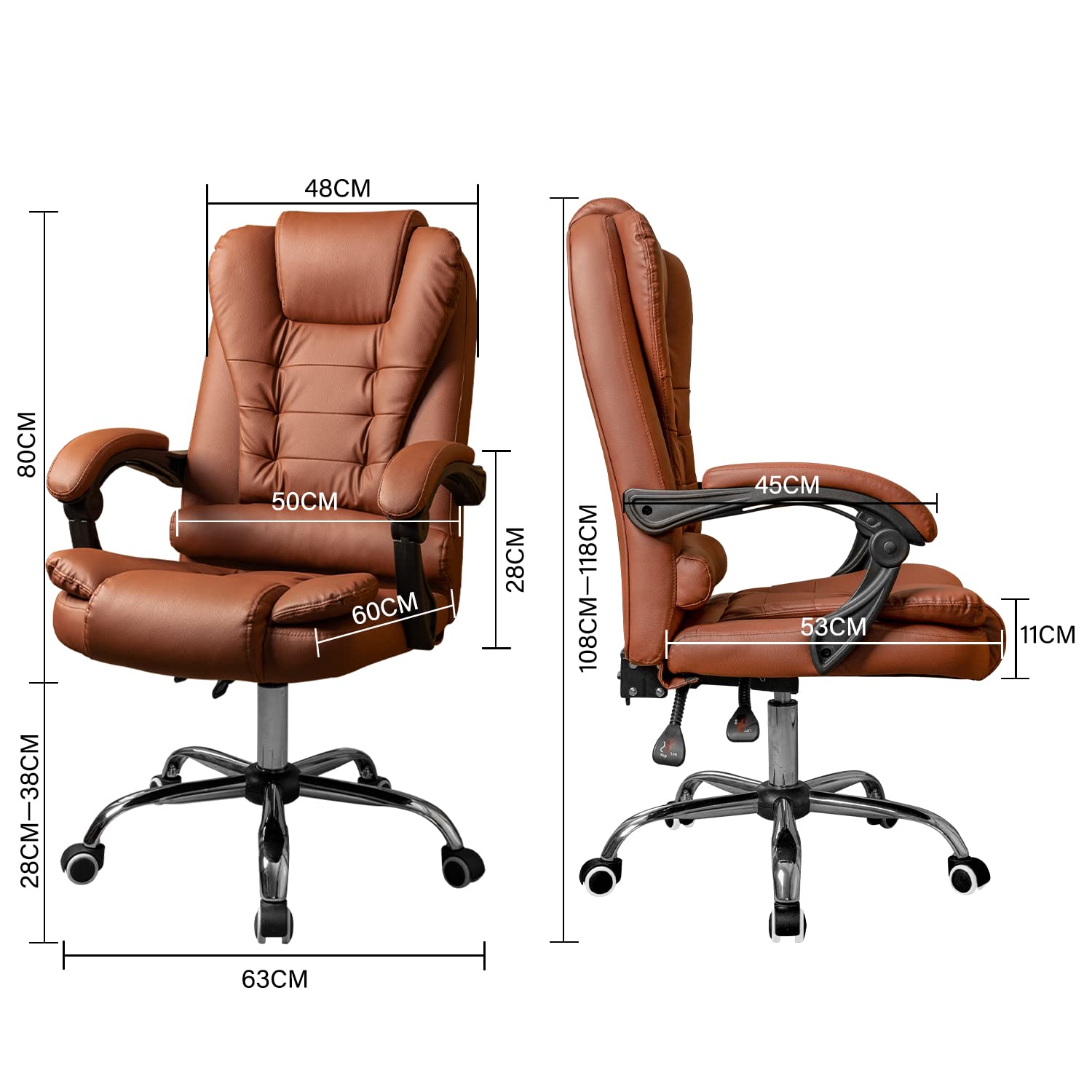 VSHINY Sillas de Oficina Ergonómicas,Silla de computadora,Silla Gamer,Silla de Ordenador,Cómodo sillón Giratorio de Oficina con cojín Acolchado