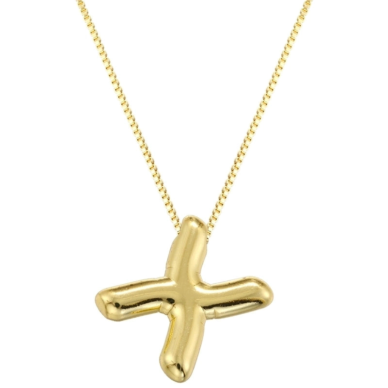 Copper 18K Gold Plated Letter Pendant Necklace