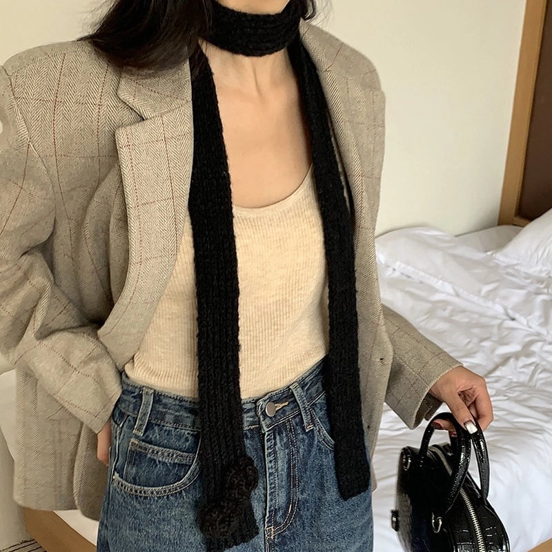 Women's Sweet Solid Color Polyester Scarf