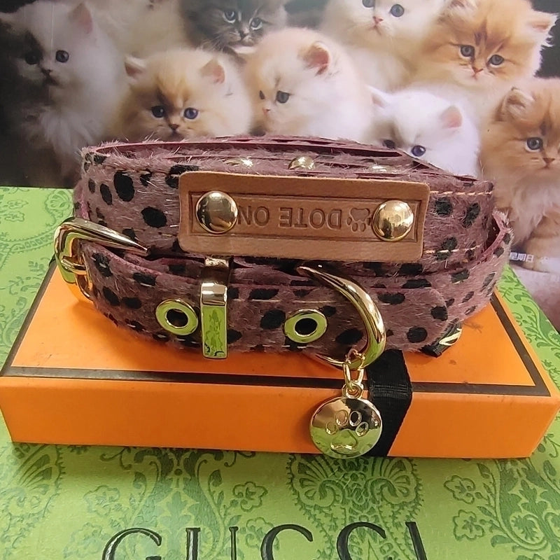 Mohair Leopard Pet Collar