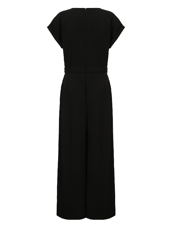 Cap Sleeve Wide Leg Solid Color Jumpsuits