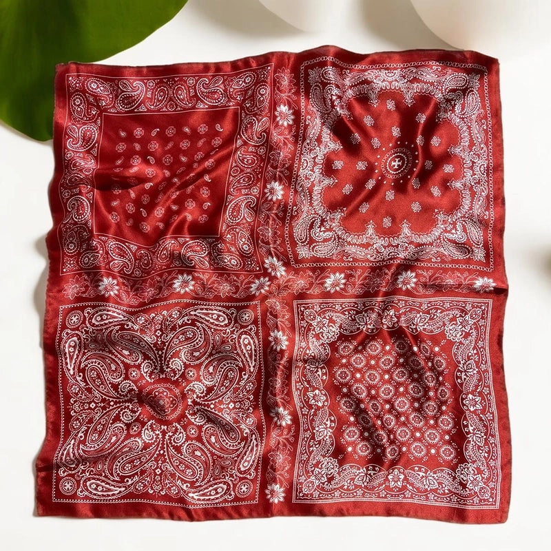 Women's Casual Elegant Minimalist Printing Satin Printing Silk Scarf