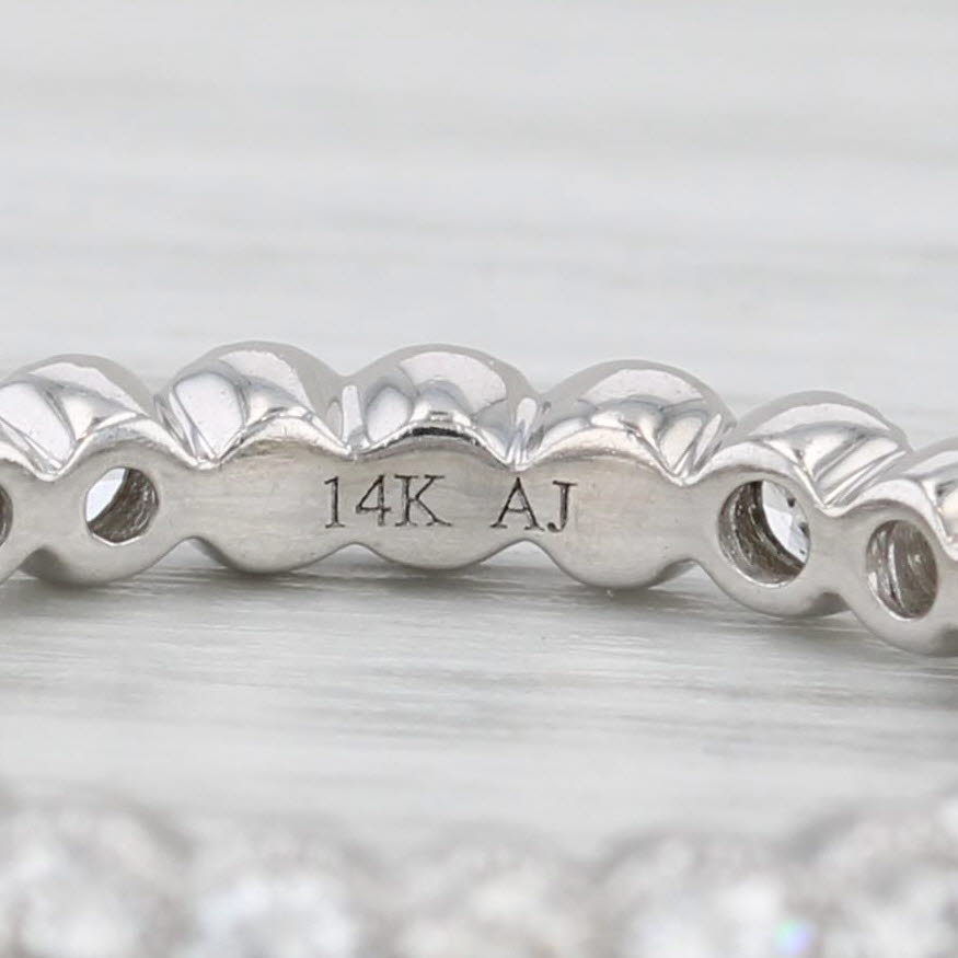 0.75ctw Diamond Eternity Band 14k White Gold Wedding Ring Size 5.5 Stackable