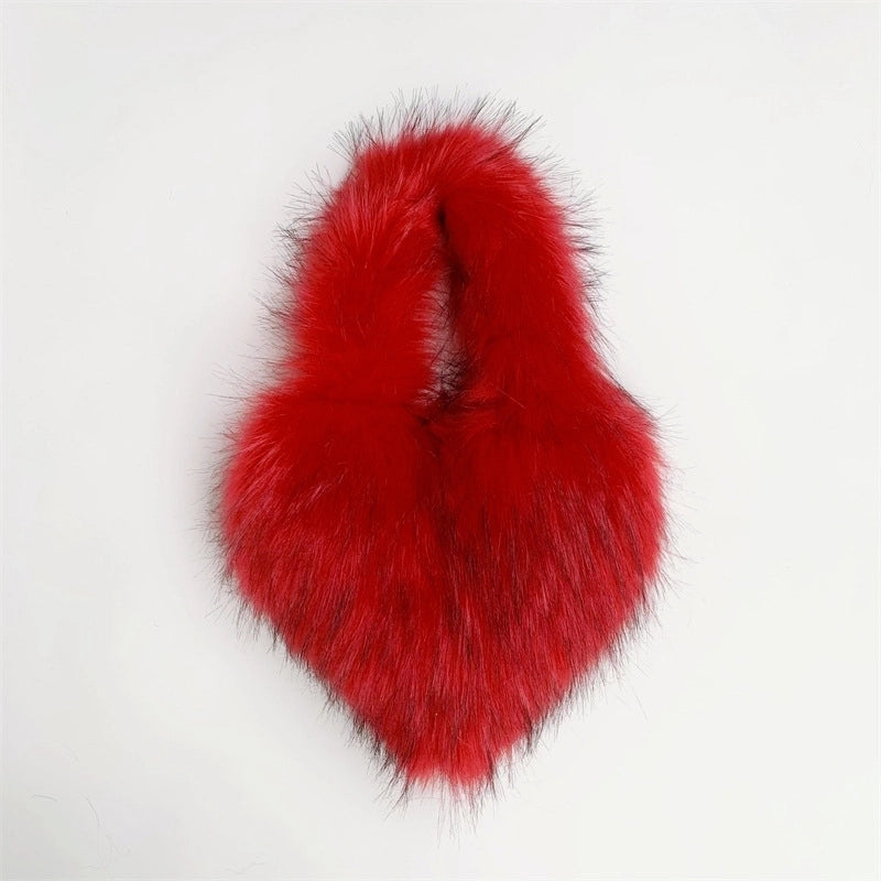 Women's Autumn&winter Artificial Wool Solid Color Streetwear Heart-shaped Magnetic Buckle Handbag