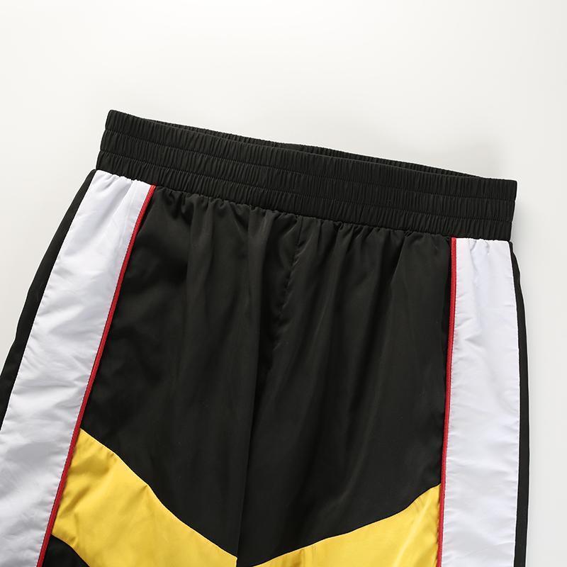 Primary Color Spliced High Waisted Trousers