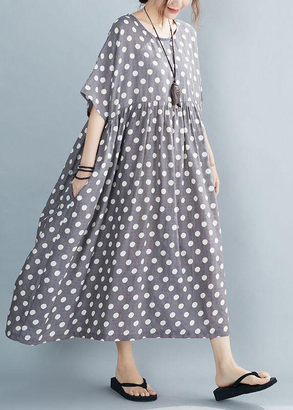 Grey Dot Patchwork Summer Party Dresses