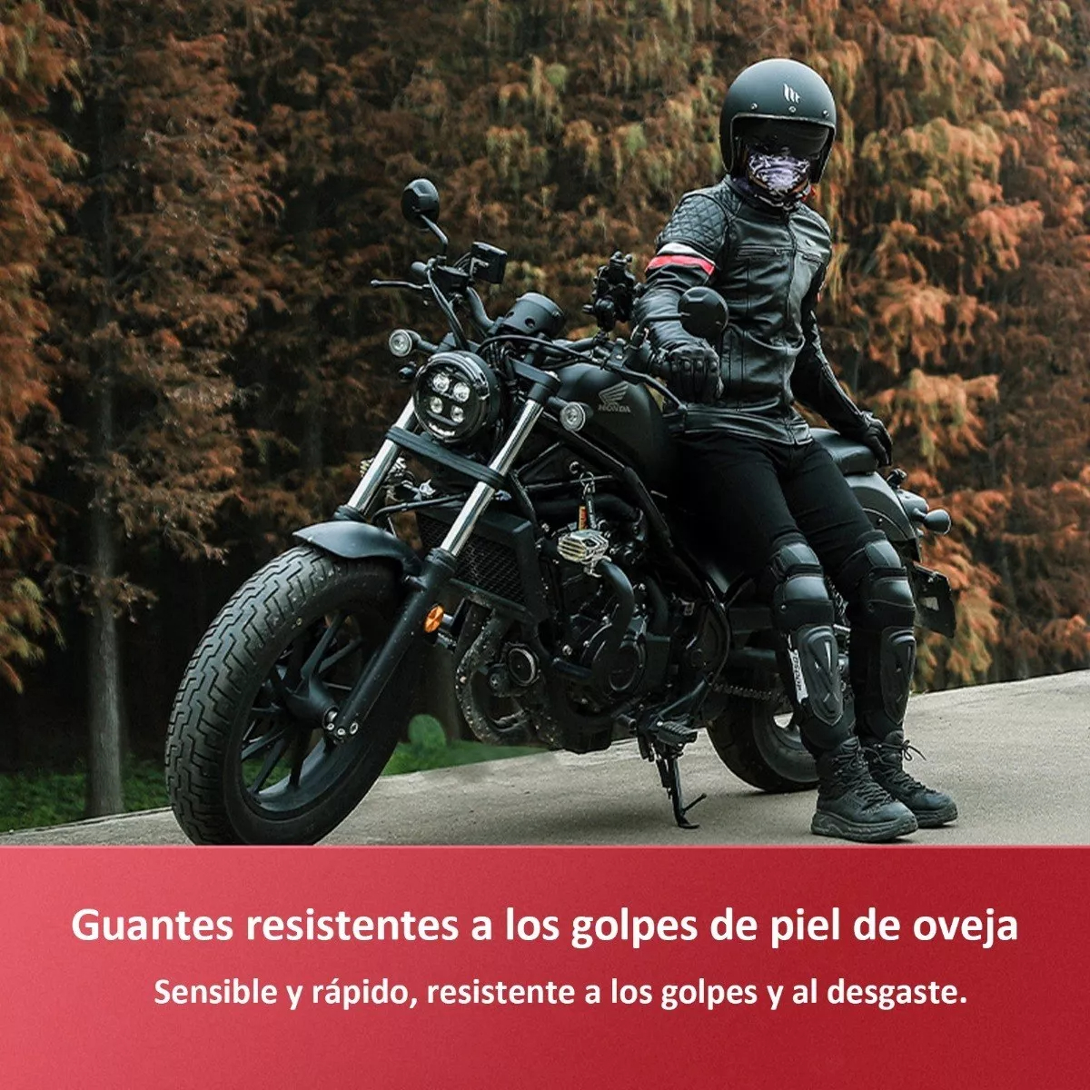 Guantes De Moto 100% Piel De Cabra Para Pantallas Táctiles