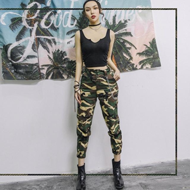 High Waisted Cargo Trousers