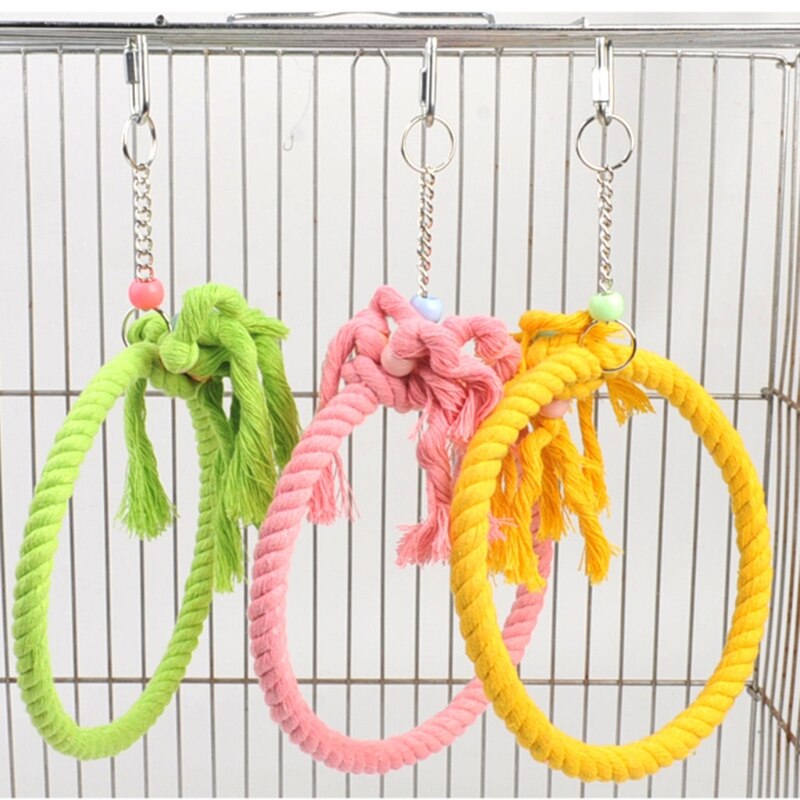 Playing Swing Rope For Birds Cage