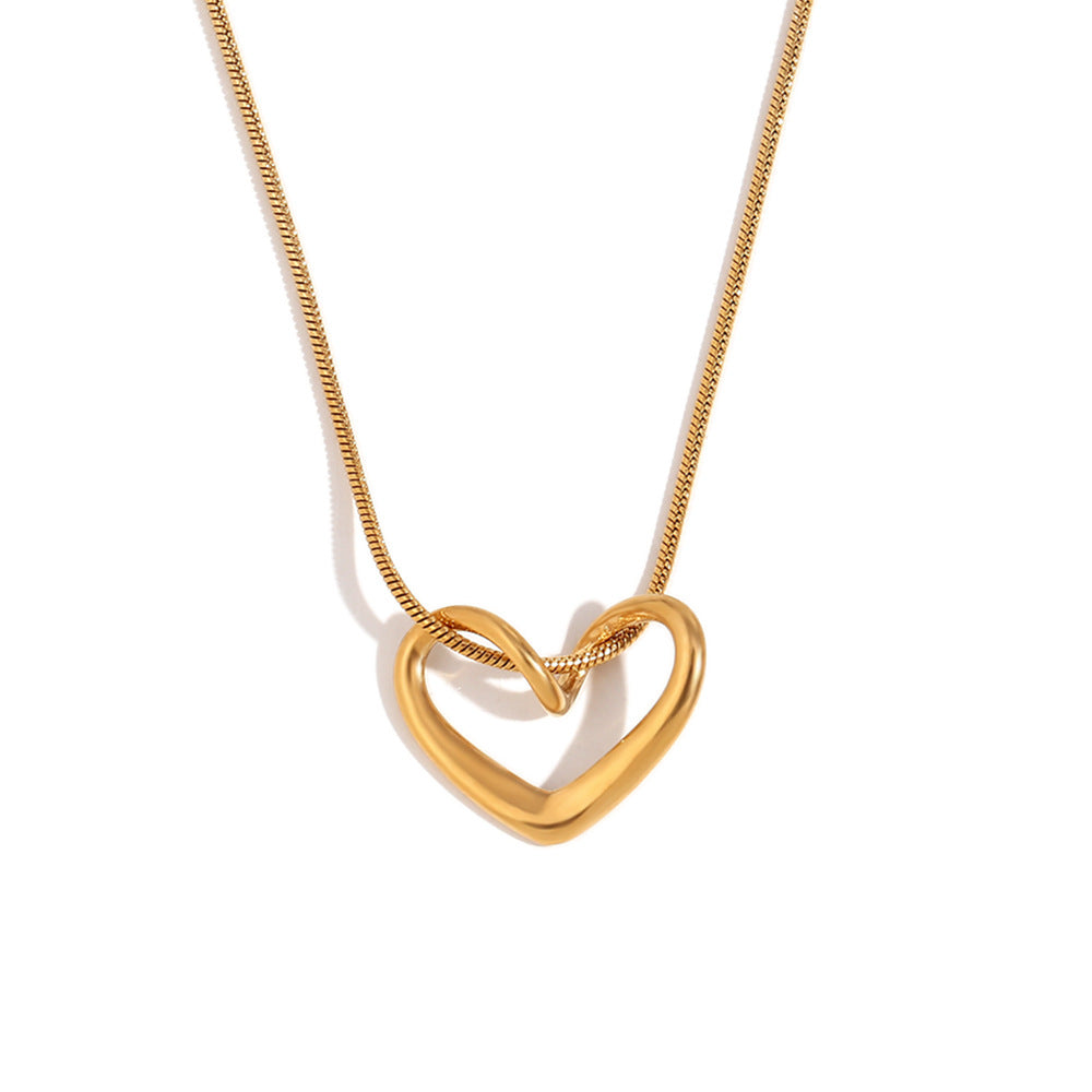 Fashion Heart Cross Geometric Stainless Steel 18K Gold Plated Necklaces