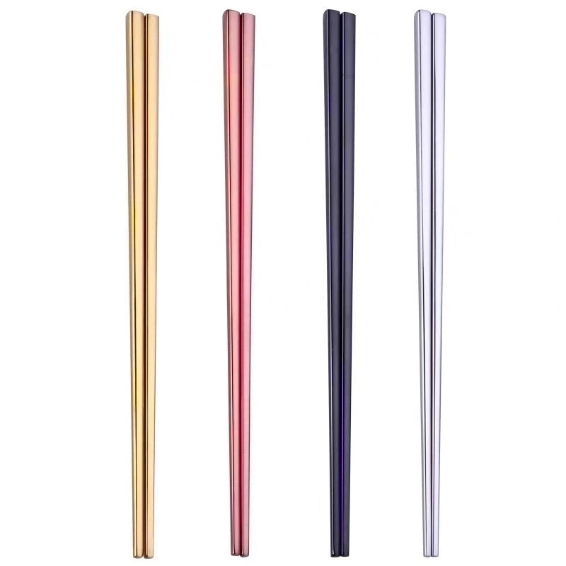 Fashion Solid Color Stainless Steel Tableware 1 Pair