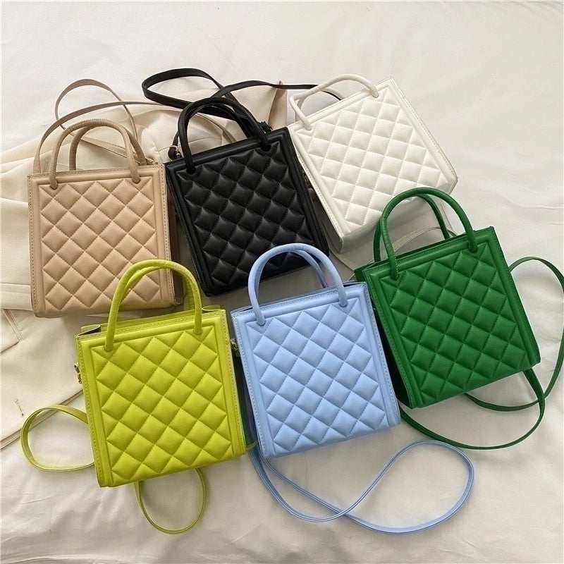 Women's Small Pu Leather Solid Color Basic Square Zipper Crossbody Bag