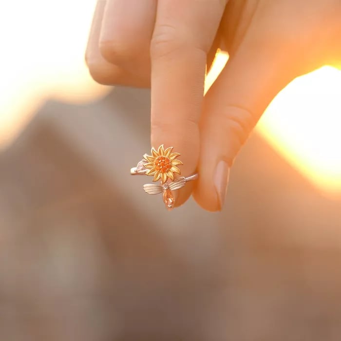 🌻To My Daughter - Sunflower Fidget Ring