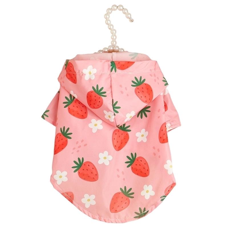Cute Pastoral Polyester Strawberry Pet Clothing