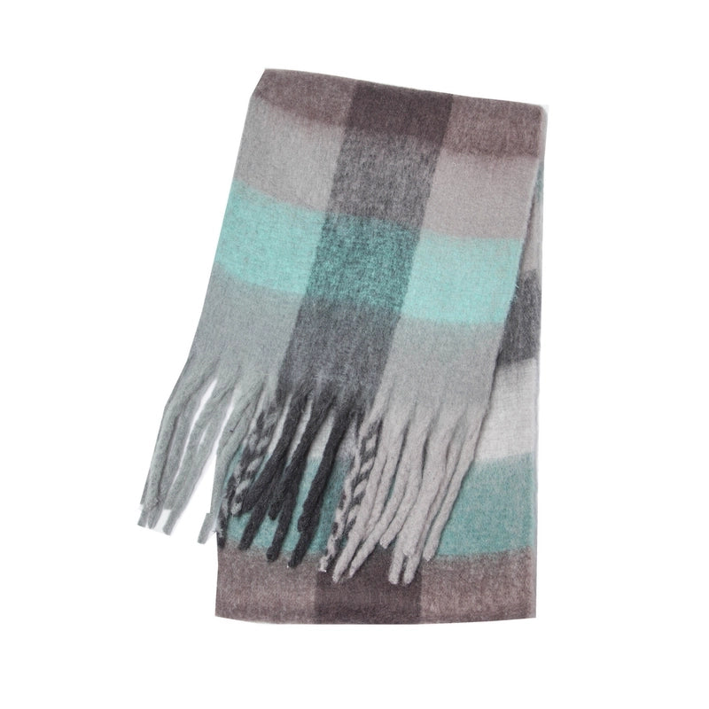Women's Casual Minimalist Lattice Polyester Tassel Scarf