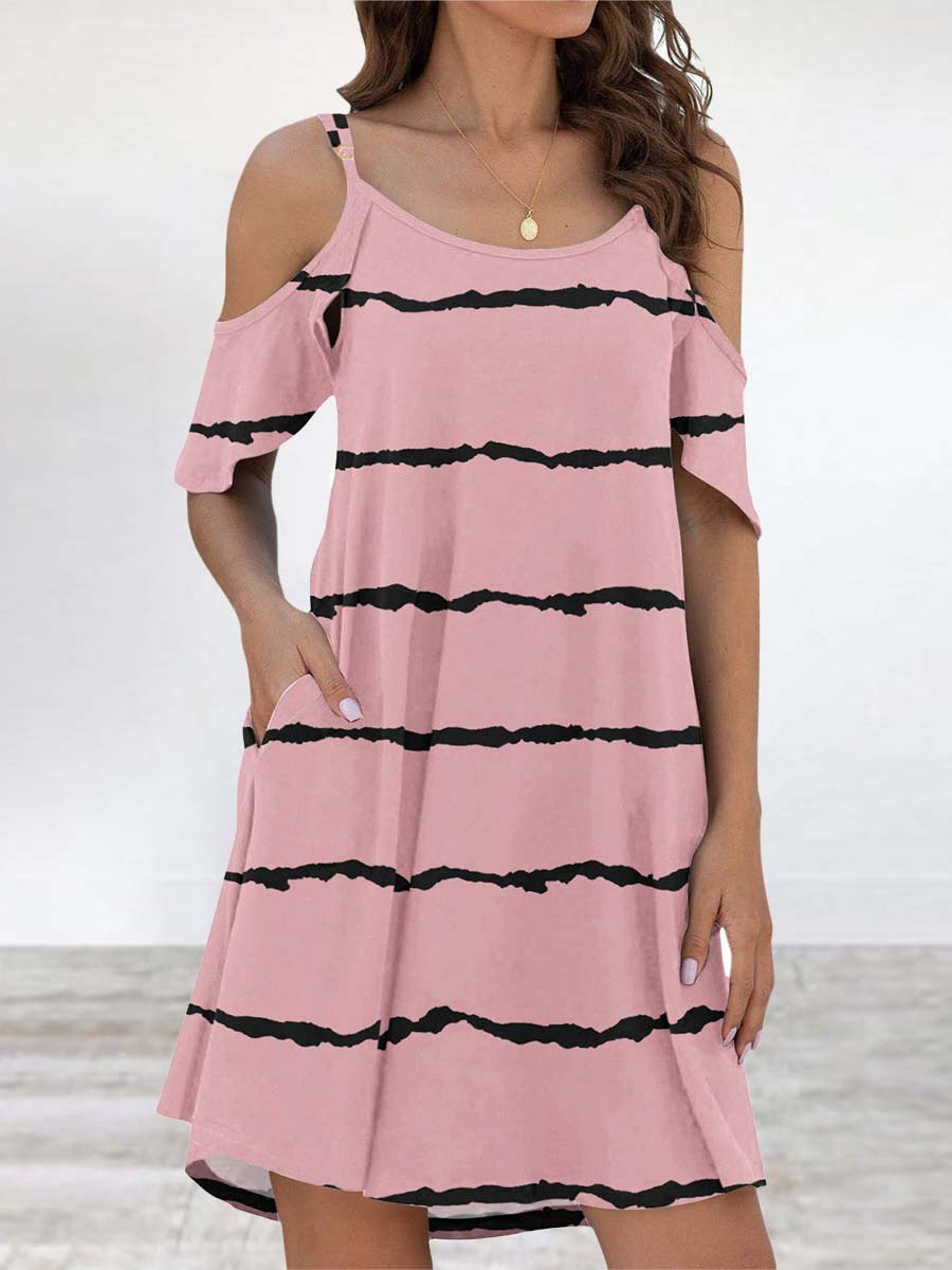 Elegant Print Flounce O Neck Dresses(11 Colors)