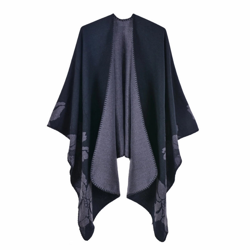 Women's Scarf Shawl Creative New Fashion Cashmere Jacquard Split Thickened Large Cloak Air Conditioning Warm Shawl
