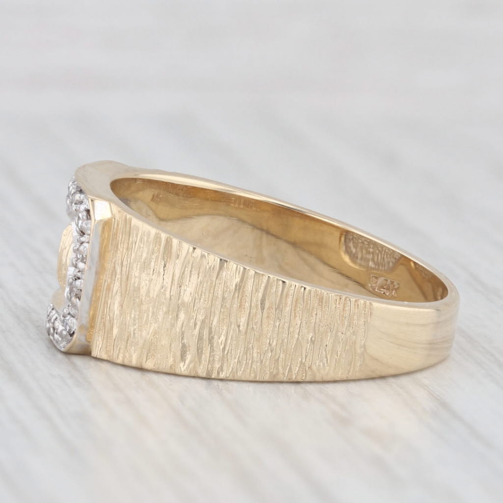 Diamond Framed Ring 14k Yellow Gold Size 9.75