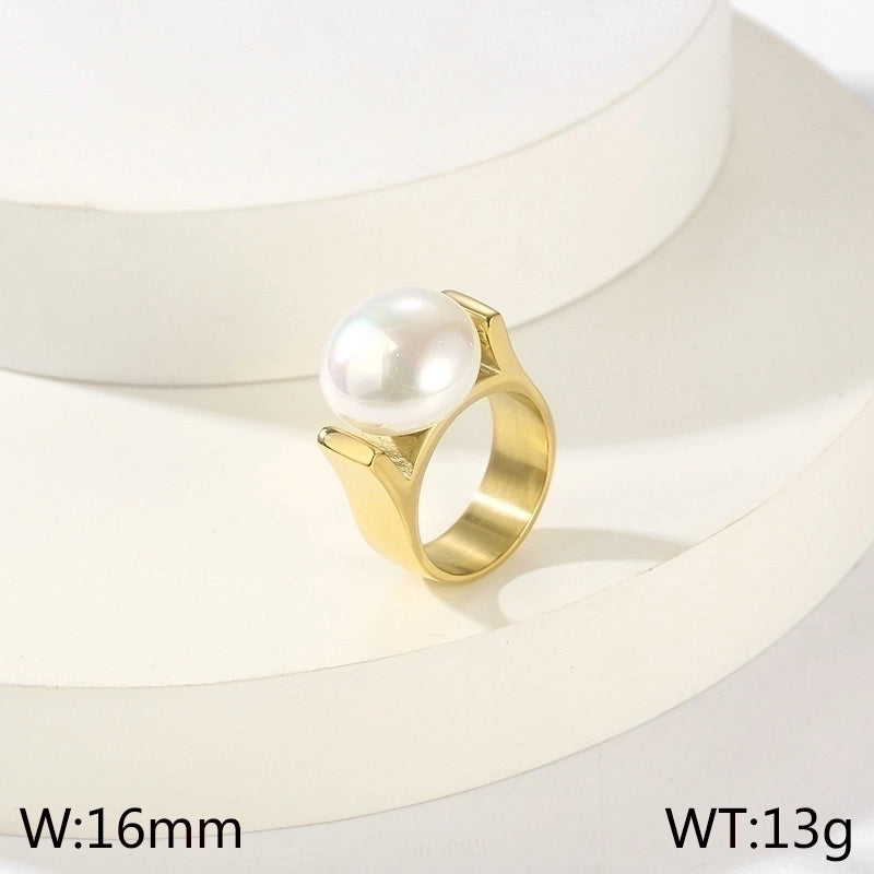 Stainless Steel Minimalist Roman Style Geometric Rings