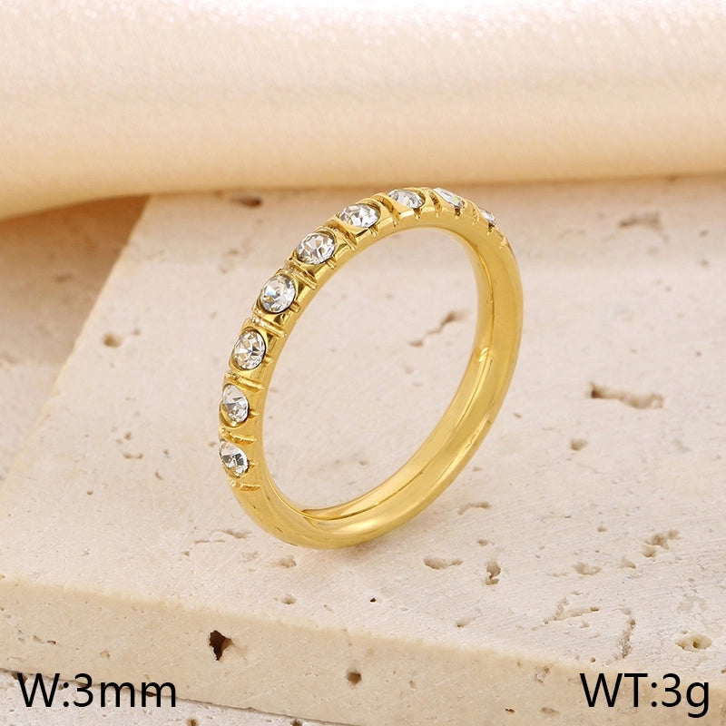 Vintage Style Minimalist Classic Style Geometric 304 Stainless Steel 18K Gold Plated Rings