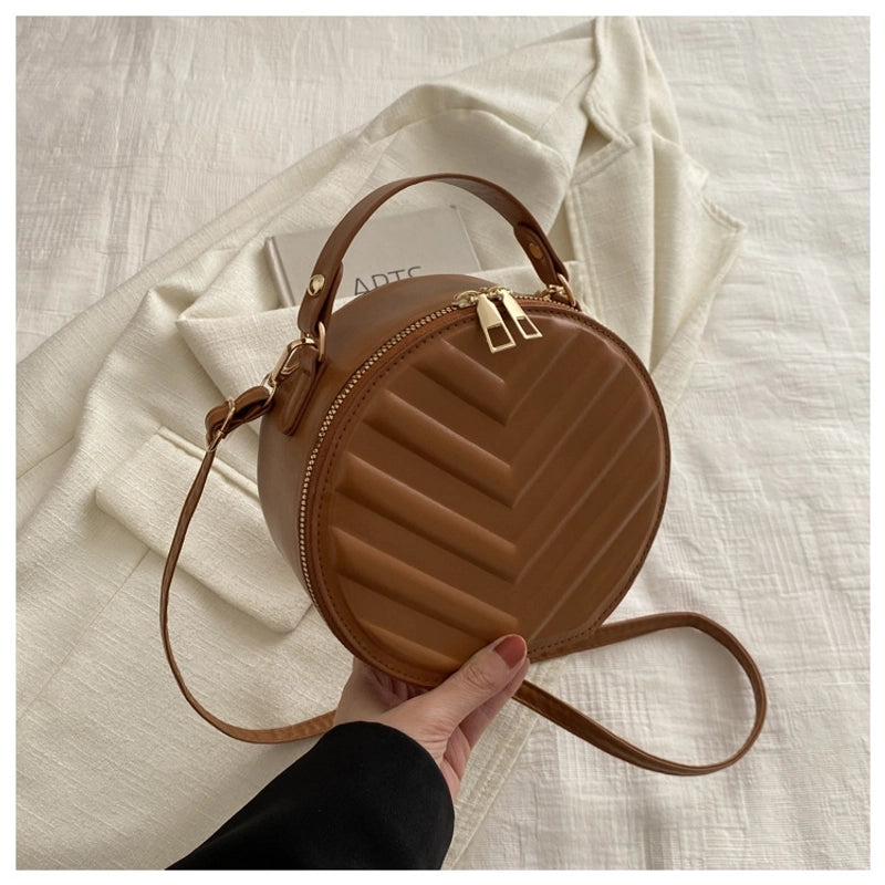 Women's Small Pu Leather Solid Color Basic Zipper Handbag