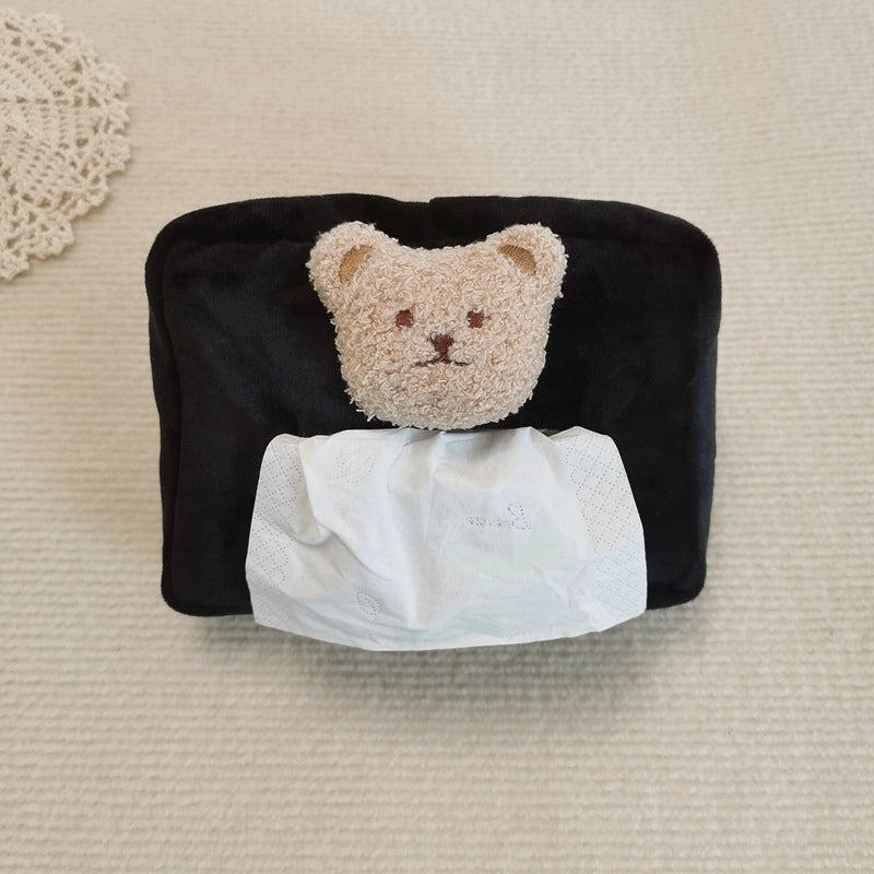 Casual Vacation Animal Bear Short Plush Tissue Dispenser
