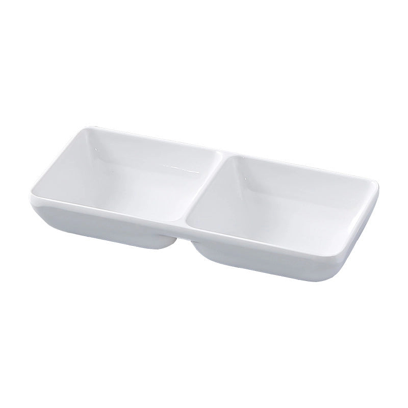 White Melamine Round Flavor Dish Vinegar Dish Catering Hot Pot Shop Commercial Imitation Porcelain Three-compartment Dip Dish Seasoning Dish