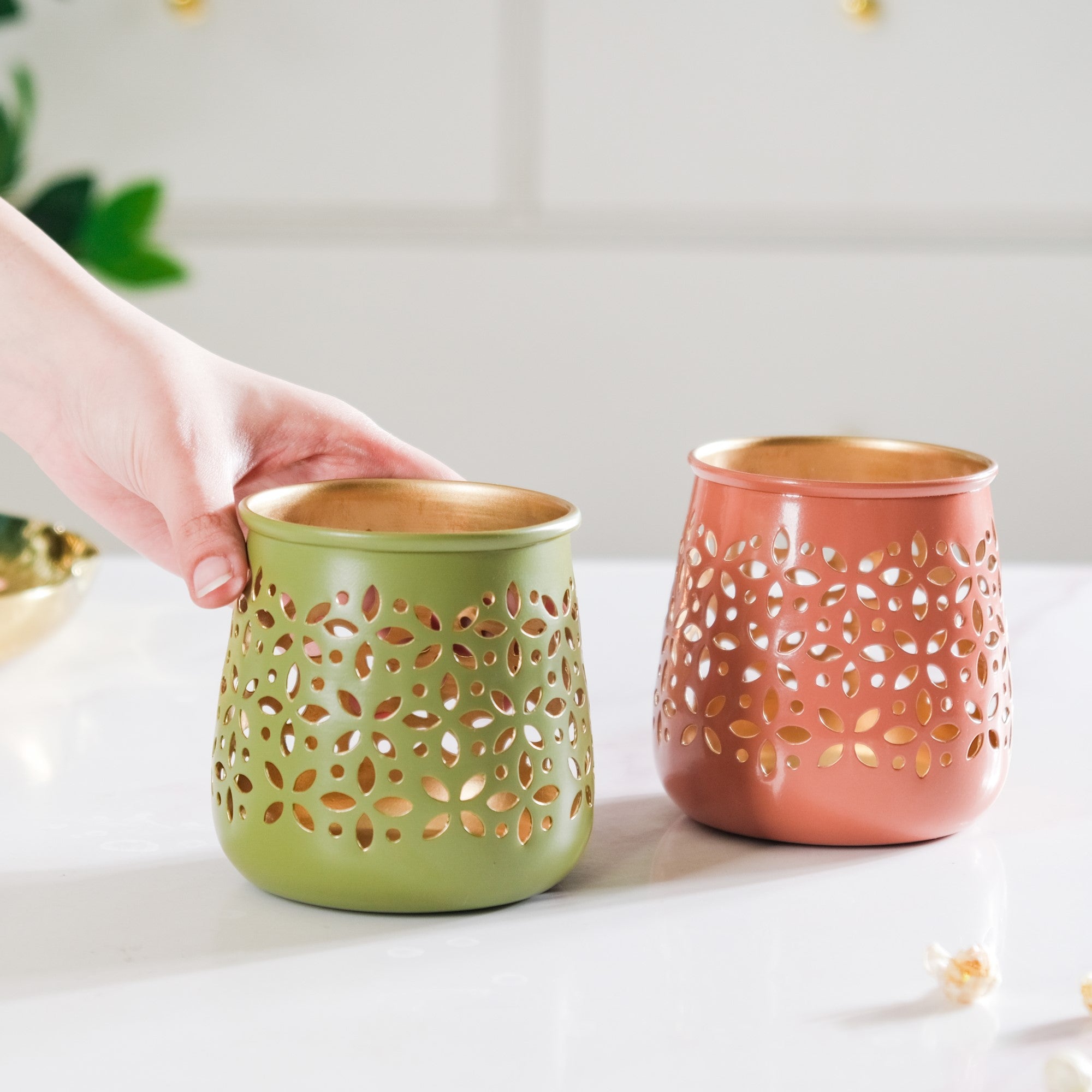 Festive Tealight Candle Holder Set Of 5