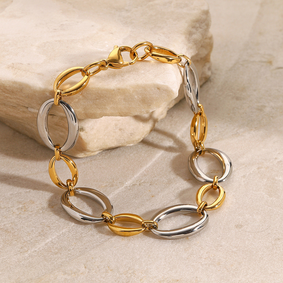 Stainless Steel Bracelet Color Matching Metal Style Chain Titanium Steel Bracelet