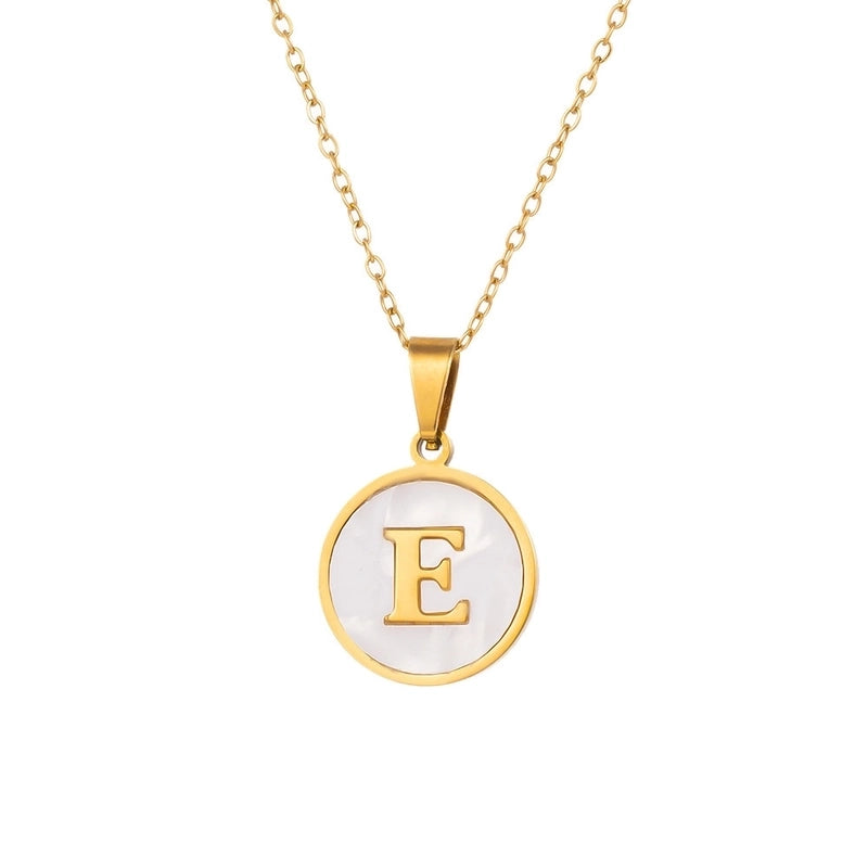 Minimalist Letter Titanium Steel Pendant Necklace