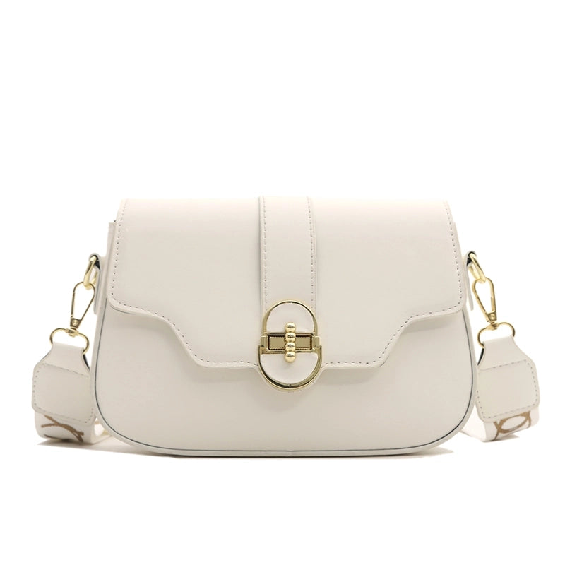Women's Medium Pu Leather Solid Color Vintage Style Classic Style Lock Clasp Crossbody Bag