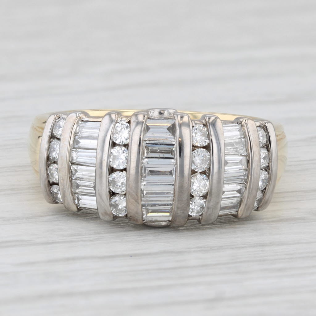 1.04ctw Diamond Ring 18k White Yellow Gold Size 8 Anniversary