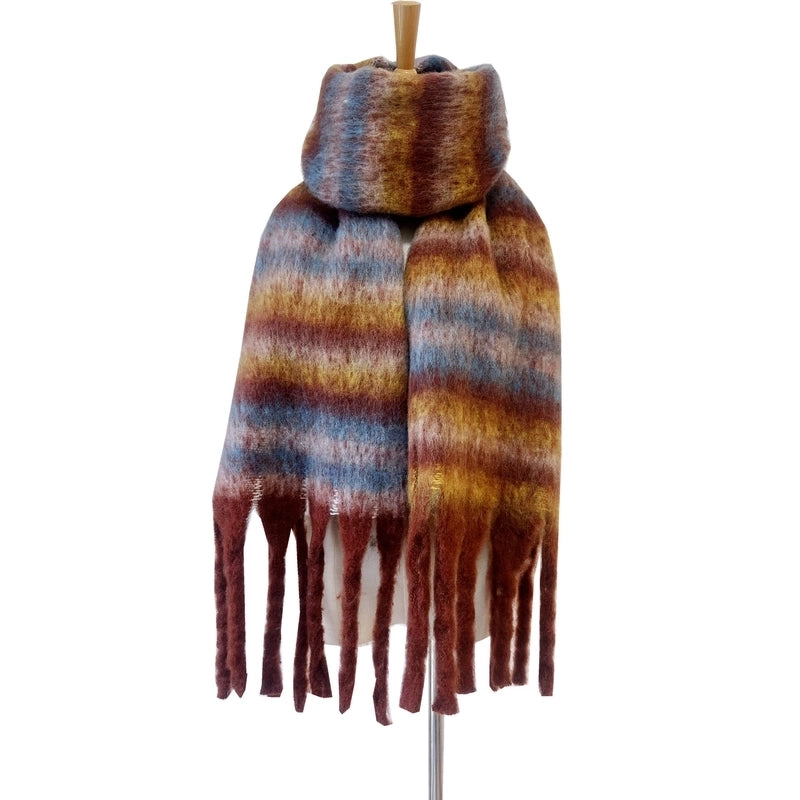 Women's Elegant Basic Stripe Polyester Scarf