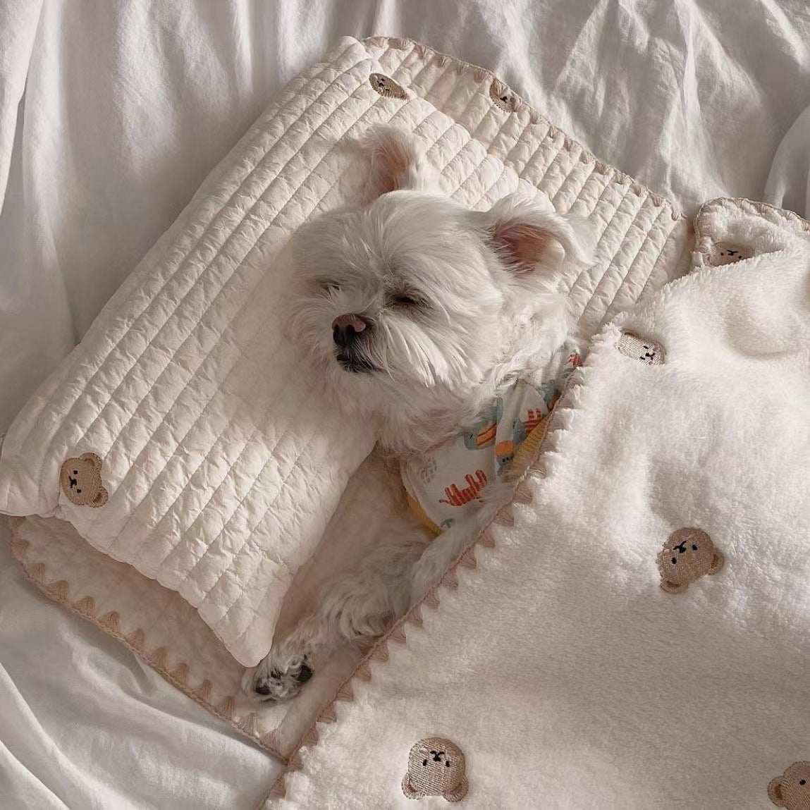 Fashion Square Dog & Cat Bed - Removable & Washable 3-Piece Set