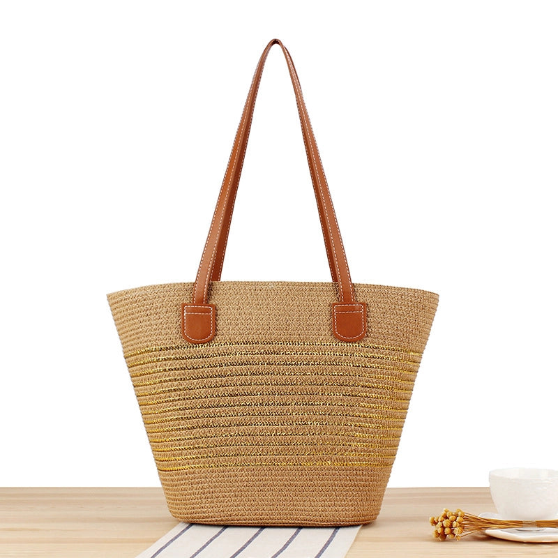 Women's Vacation Beach Solid Color Paper Shopping Bags