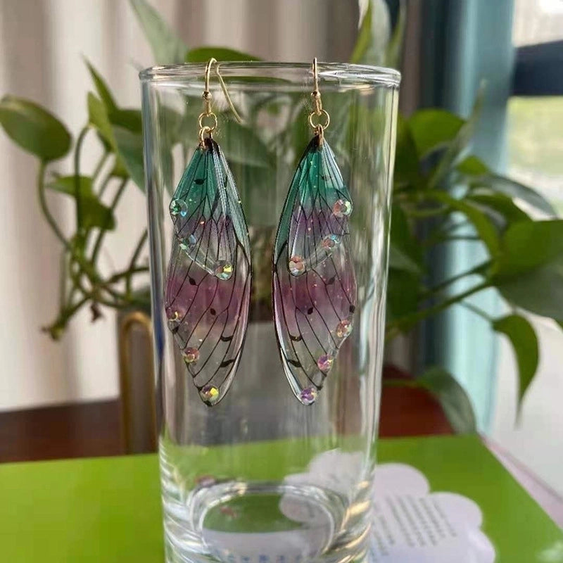1 Pair Minimalist Wings Copper Epoxy Women's Drop Earrings