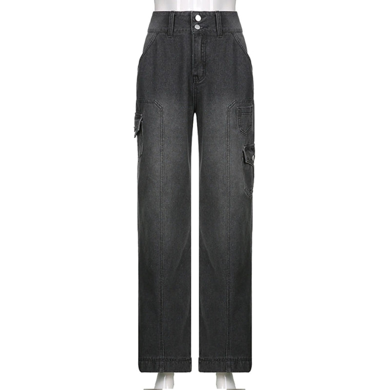 Patchwork Streetwear Baggy Jeans For Women