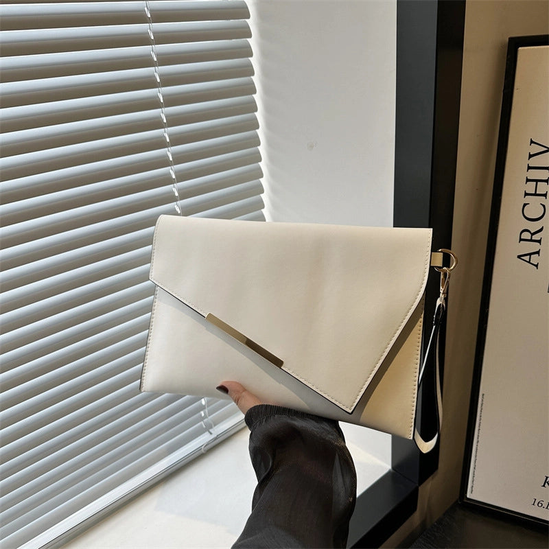 Women's Pu Leather Solid Color Elegant Square Zipper Envelope Bag