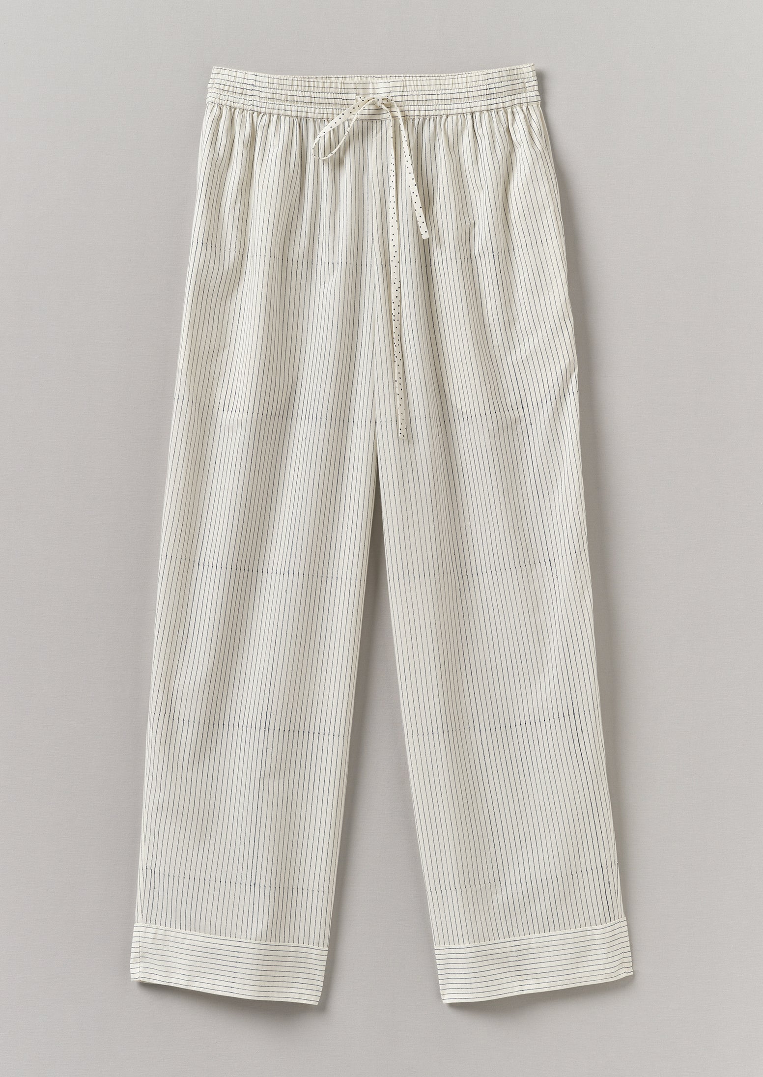 Stripe Block Print Pyjama Trousers | Chalk/Mid Blue