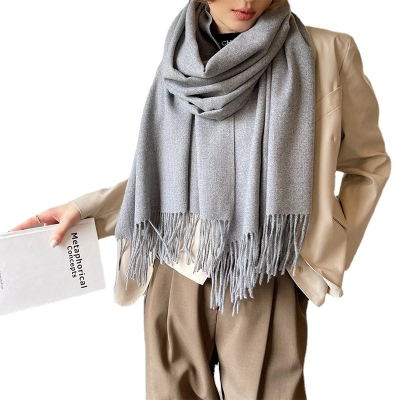 Women's Basic Minimalist Classic Style Solid Color Viscose Fiber Scarf