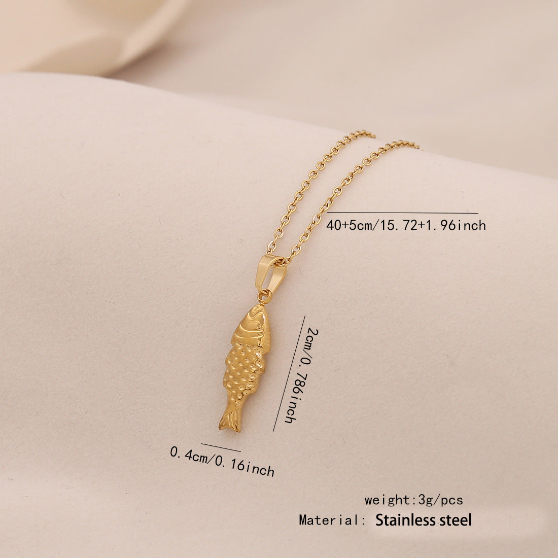 Personalized Fish Stainless Steel Pendant Niche Clavicle Chain N1515