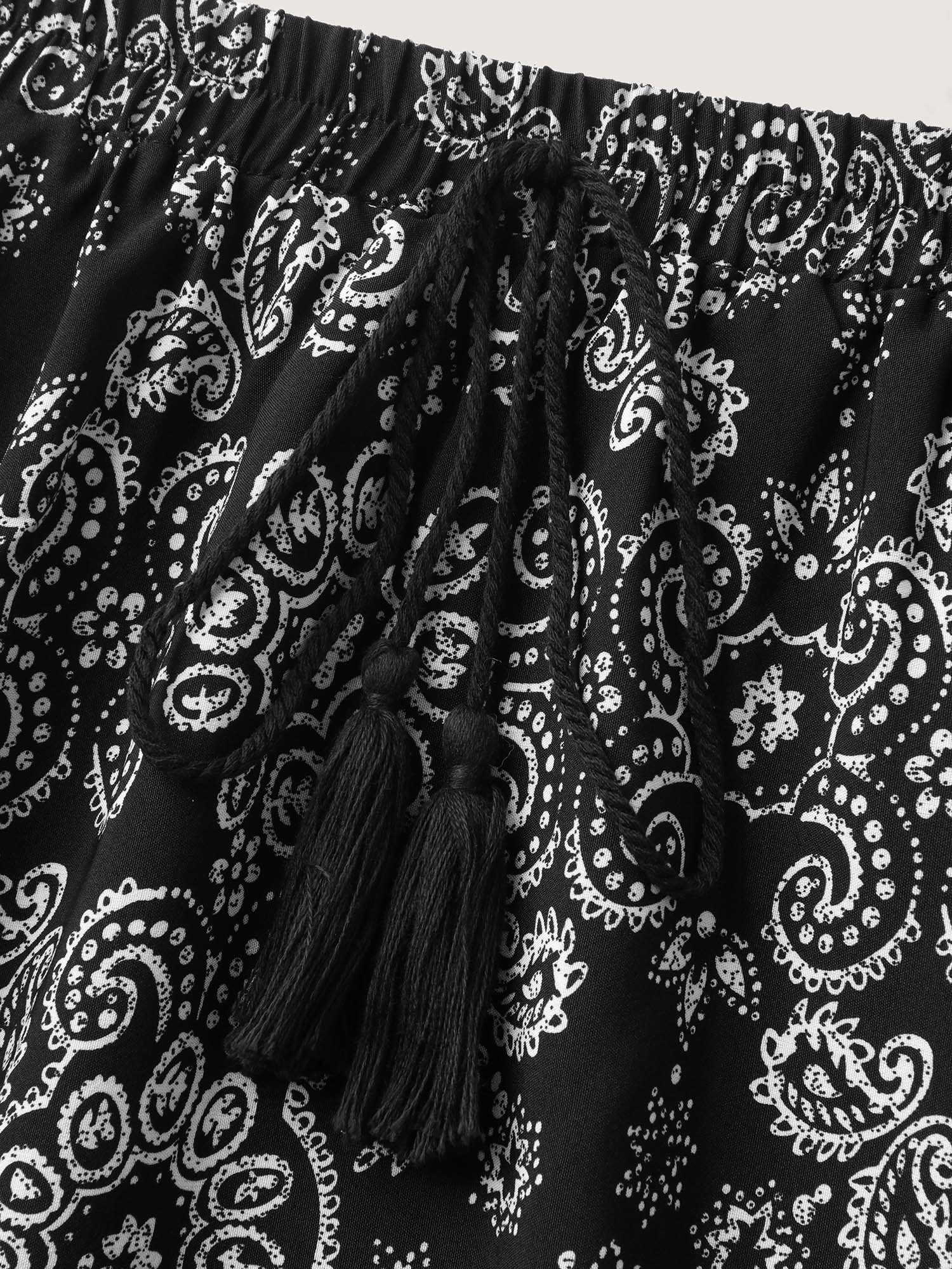 Boho Print Tiered Mini Skirt